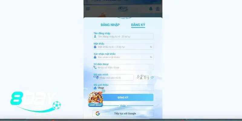 Hướng dẫn đăng ký 8Day đơn giản